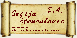Sofija Atanasković vizit kartica